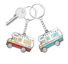 Camper Keychain Happy RV Keyring RV Keychain Couples Keychain Set Blue&red
