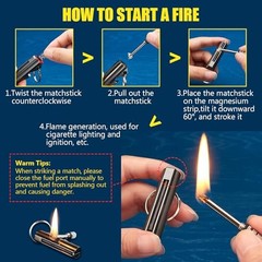 2 Pack Permanent Match Infinity Lighter, Multitool Keychain Bottle Style3