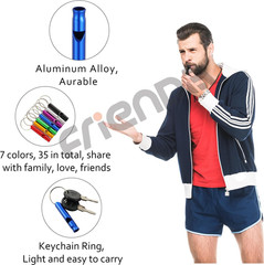 35 Pieces Emergency Whistle with Keychain, Aluminum Emergency Survival Whistle f