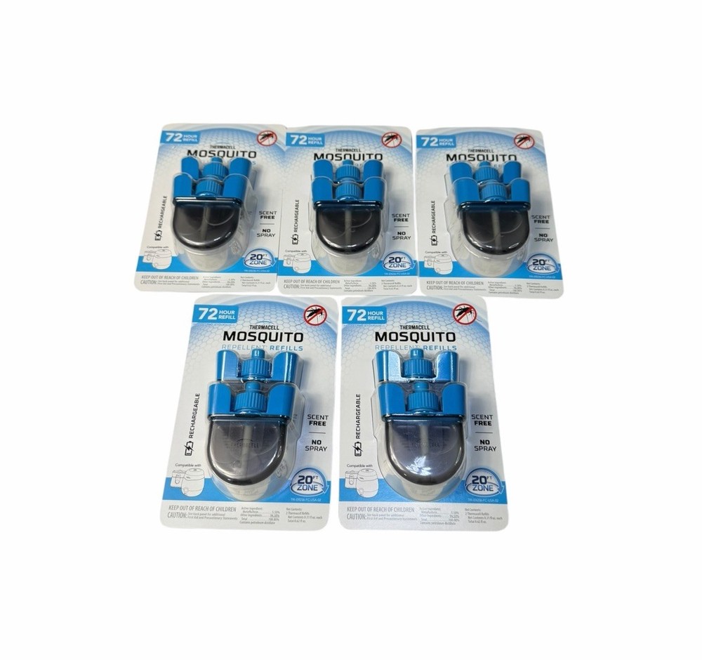 Lot of 5 Thermacell Rechargeable Mosquito Repellent Refills 72 Hour Pack of 2