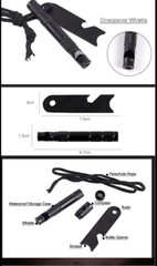 Emergency Survival Tool Rescue Rape Whistle Button Compass Fire Flint Striker