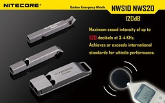 Nitecore NWS10 Outdoor Emergency Whistle TC4 Titanium Alloy Survival SOS 120db