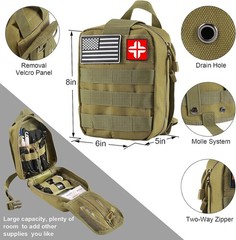 Emergency Survival Kit 142 Pieces Lightweight Molle Pouch for Camping and Hiking
