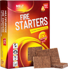 Fire Starter Squares, 160 Pcs – Charcoal Fire Starters for Campfires, Grill, Out