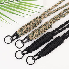 4 Pcs Heavy Duty Braided Paracord Lanyard Keychains Whistles Strap Rope Lanyard