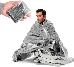 LOT OF 4 Silver Mylar Thermal Reflective Emergency Survival Space Rescue Blanket