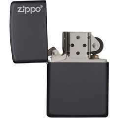 Zippo Logo Matte Pocket Lighter – Black