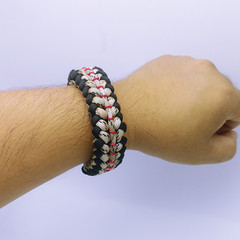 1 Pcs Paracord Bracelet with Black and Camo Color Cobra Weave Style 8 «-10»