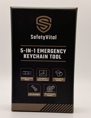 SafetyVital 5-in-1 Emergency Keychain Multi-Tool Black/Yellow Battery Required
