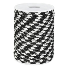 Paracord Rope 330lb,7 Strands Lanyard Spool Cord,Black and White Checkered