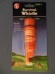 Lot of 2 Survival Whistles 5 in 1 Functions Emergency Camping Hiking Boating