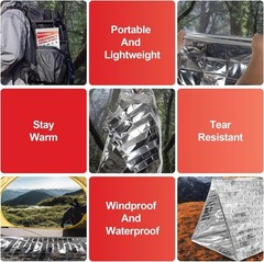 9 Mantas de Emergencia Termicas de Mylar para Supervivencia Camping y Hiking