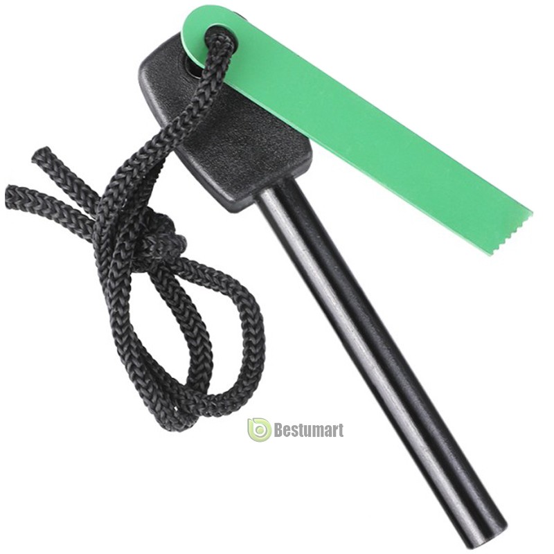 Magnesium Flint Emergency Fire Starter Stick Striker Rod Camping Survival Gear