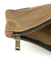 NEW Readywares Waxed Canvas Small Zipper Pouch Bag Brass Zipper Water Resistant