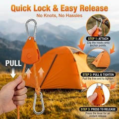 6pk 14ft Ratchet Tie Down Straps Pulley Rope Carabiner Heavy Duty Cargo Kayak