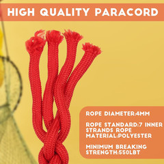 2 Set Heavy Duty Paracord Lanyard Necklace Whistles Strap Braided 550 Keychain L