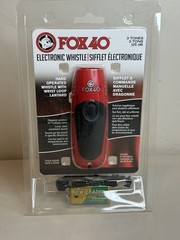 Fox 40 Electronic Whistle With Wrist Loop Lanyard And 9 Volt Battery Red New