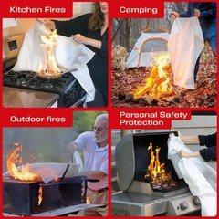 Mimeaqier Emergency Fire Blanket 4 Pack 40X40 Essential Fire Safety Blanket For
