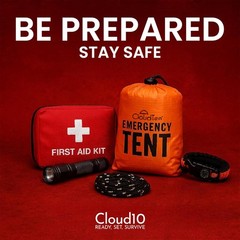 CloudTen Emergency Tent: Lightweight 2 Person Survival Tent with Multi-Function