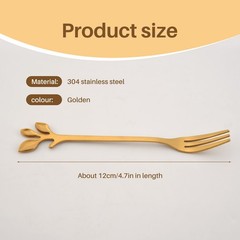 10 Pcs Stainless Steel Leaf Cake Fruit Forks Set Tasting Dessert Forks8895