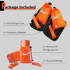 Thick Emergency Blankets Lightweight Heat Reflective Survival Waterproof 2-Pack