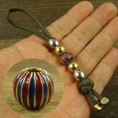 Brass knife Lanyard Bead Paracord beads crafted for EDC gear XLH085