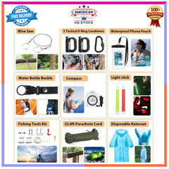 250Pcs Survival Kit First Aid Kit with Emergency Tent Molle Bag for Camping Gear