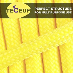 Teceum Paracord Type Iii 550 Yellow 50 Ft 4Mm Tactical Rope Mil-Spec Outdoor