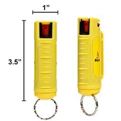 BURN Pepper Spray Self Defense Keychain 0.5oz Molded Security Case Yellow 2 PACK