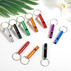 120 Pcs Emergency Whistle with Keychain, Aluminum Survival Whistle Extra Loud