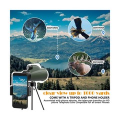 12X50 Monoculars for Adults High Powered Panoramic Low-Light Night Vision Mon…
