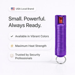 Burn Pepper Spray Keychain 0.5oz Police Grade Self Defense Security Purple