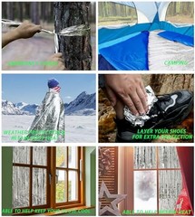 Emergency Foil Thermal Blanket (Pack of 25), 210 x 160 cm Survival Blanket for
