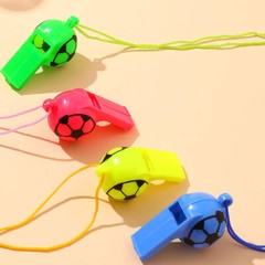 5Pcs Mini Whistle Plastic With Rope Kid Football Soccer Outdoor Whistle Gifts