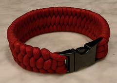 Crimson Red Trilobite Paracord Bracelet with Metal Buckle