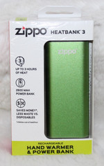 New Zippo green HeatBank 3 Rechargeable Hand Warmer