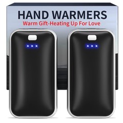 Lerat Hand Warmers 0.59″ Ultra-Slim (Pack of 2), 2 Pack Black White