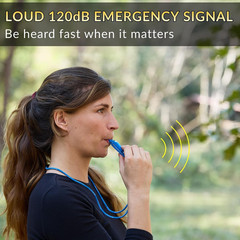 Blue Whistle 120Db Loud Safety & Emergency Whistle with Lanyard