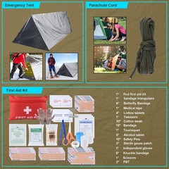 Survival Kit, Gifts for Fathers Day Men, Women, 251pcs Emergency Black
