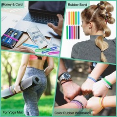 Coopay 120 Pieces Silicone Rubber Bands 3 Inches Colorful Elastic