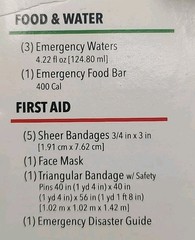 Lone Wolf 1-Person/1 Day Survival Kit, 20 Pcs. BIUB 6-30-3025