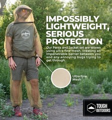 Roomy Mesh Bug Suit for All-Season Outdoor Activities – Large – Free Carry Pouch