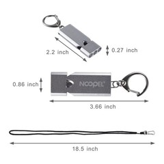 Whistle Emergency Noopel Three Tubes Survival Whistles 2 Pack with Silver