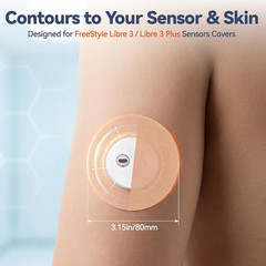 Freestyle Libre 3/Libre 3 plus Sensor Covers, Non-Adhesive Center, Acrylic Press
