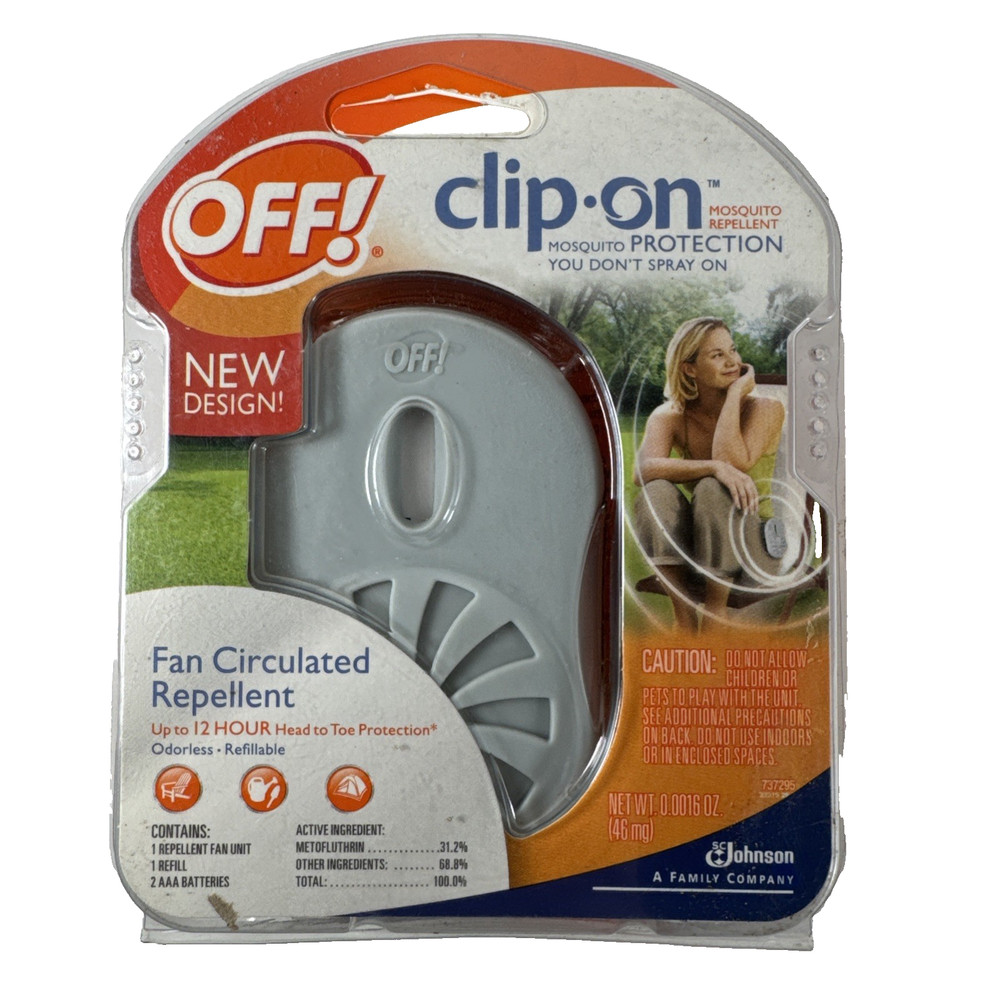 NEW OLD STOCK 2010 Off Clip On Mosquito Repellent Fan Unit w Refill READ!