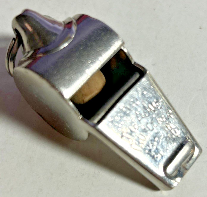 Vintage 1.5″ The Acme THUNDERER Made in England Chrome Metal Life Guard Whistle