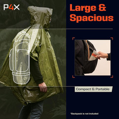 4X Emergency Ponchos & Mylar Blanket – Waterproof Wind-Resistant Outdoor Surviva