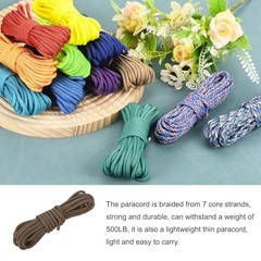 550 Paracord Rope 4mm Thin Paracord Nylon Cord 7-Strand Core [for 10ft Brown
