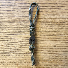 Camo Paracord Lanyard w/ Titanium Spartan Helmet Bead