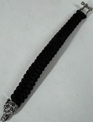 Black Paracord Wolfs Head Celtic Nordic Clasp Woven Survival Style 8.5″ Bracelet